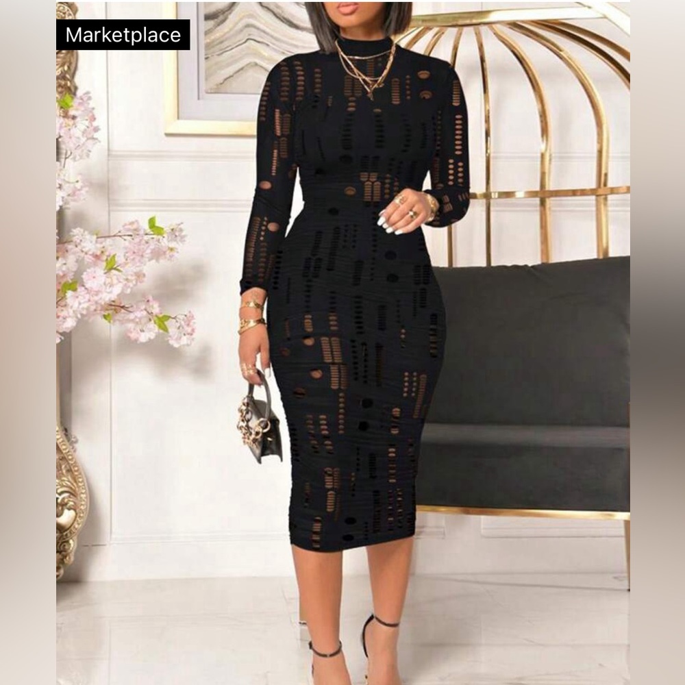 Black cut out dress